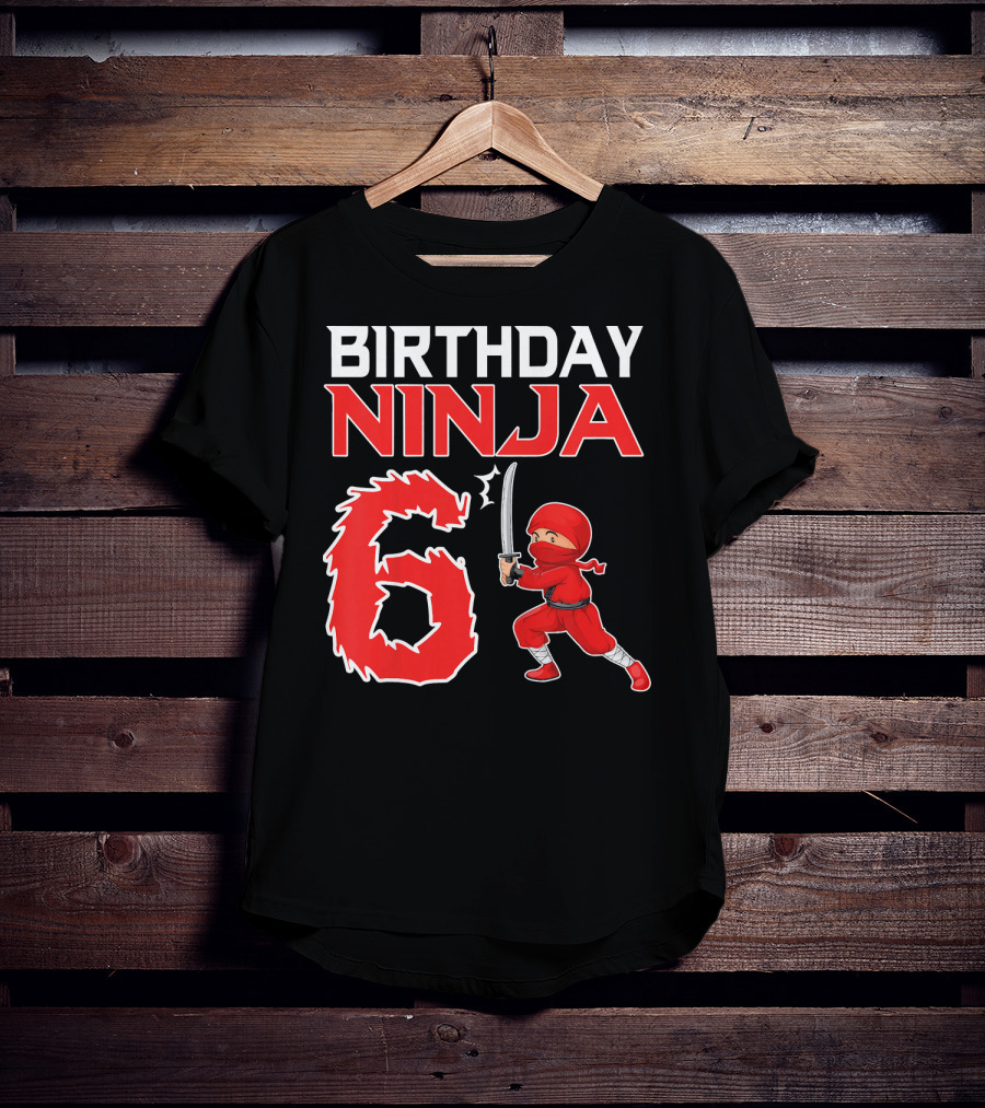 Birthday Ninja 6 Years Old Boy T-Shirt