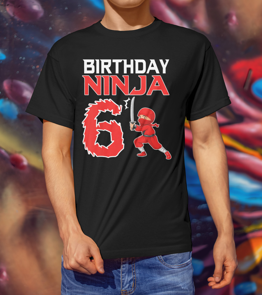 Birthday Ninja 6 Years Old Boy T-Shirt