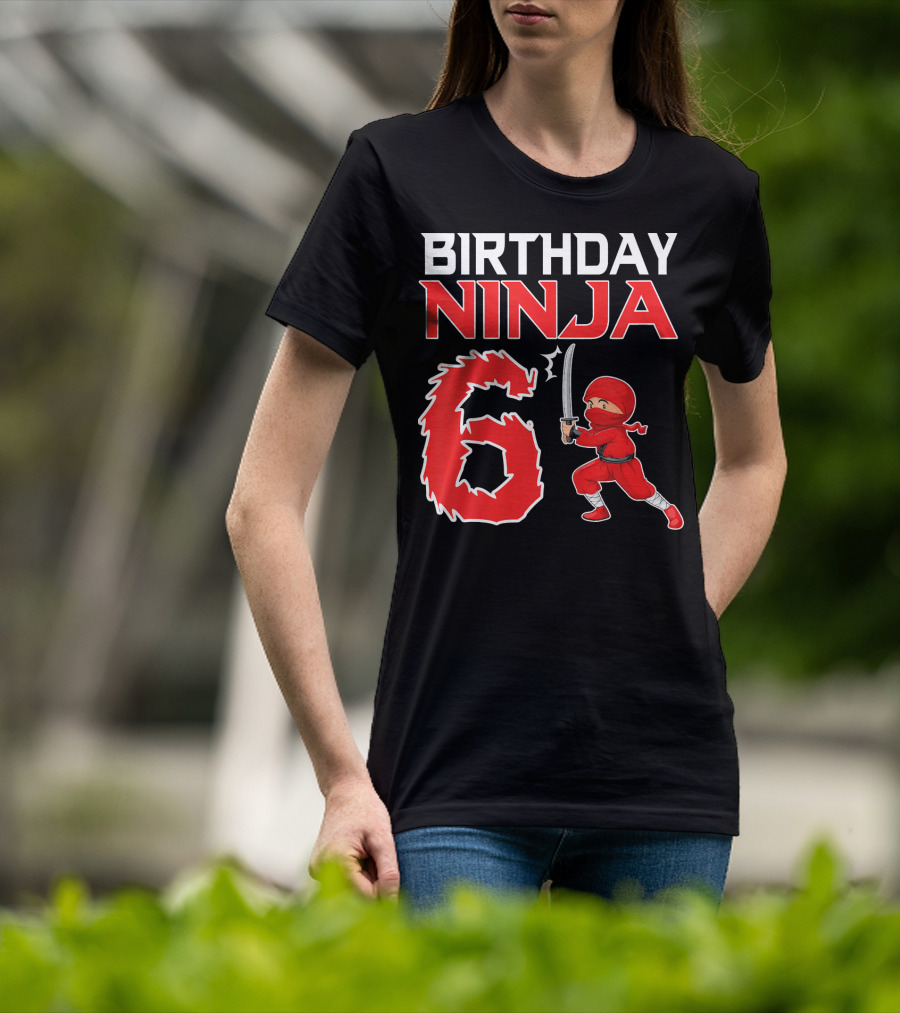 Birthday Ninja 6 Years Old Boy T-Shirt