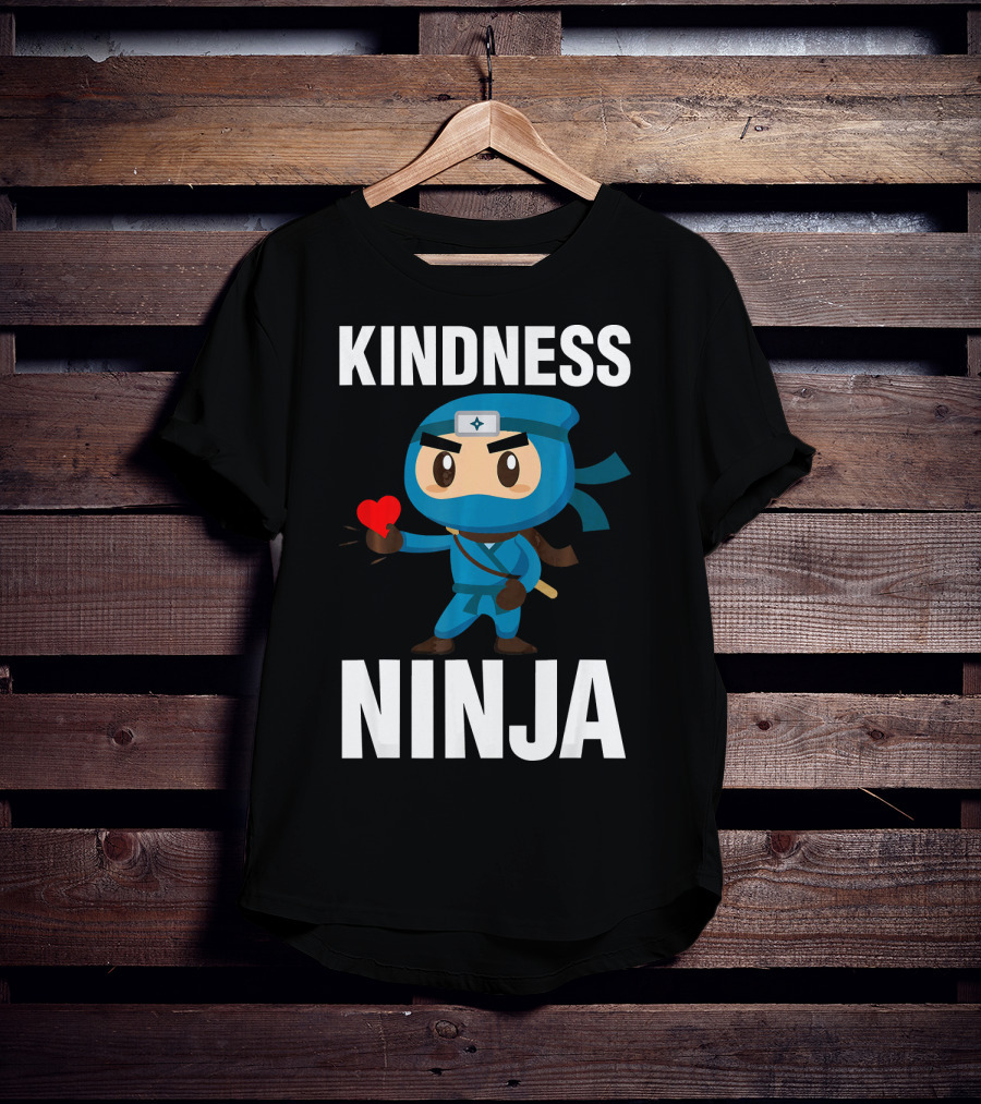 Kindness Ninja Anti Bullying Kids School Hero With Heart T-Shirt