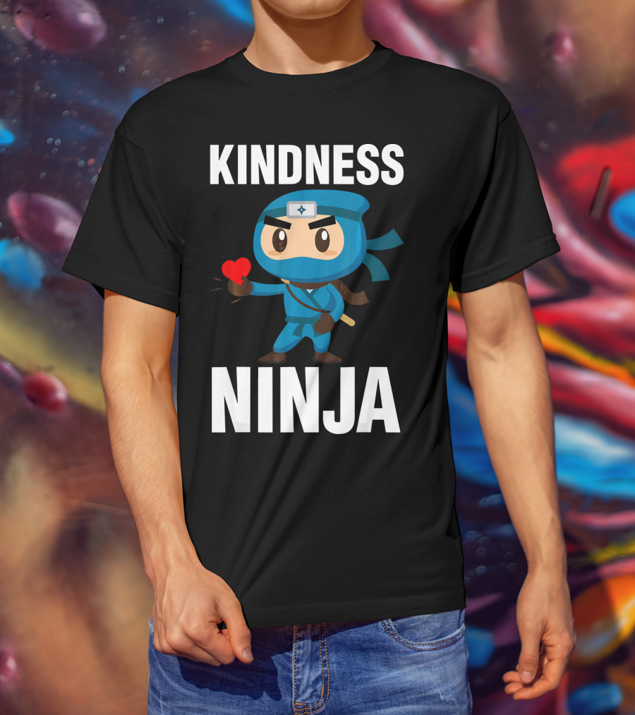 Kindness Ninja Anti Bullying Kids School Hero With Heart T-Shirt