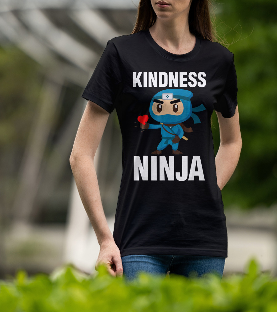 Kindness Ninja Anti Bullying Kids School Hero With Heart T-Shirt