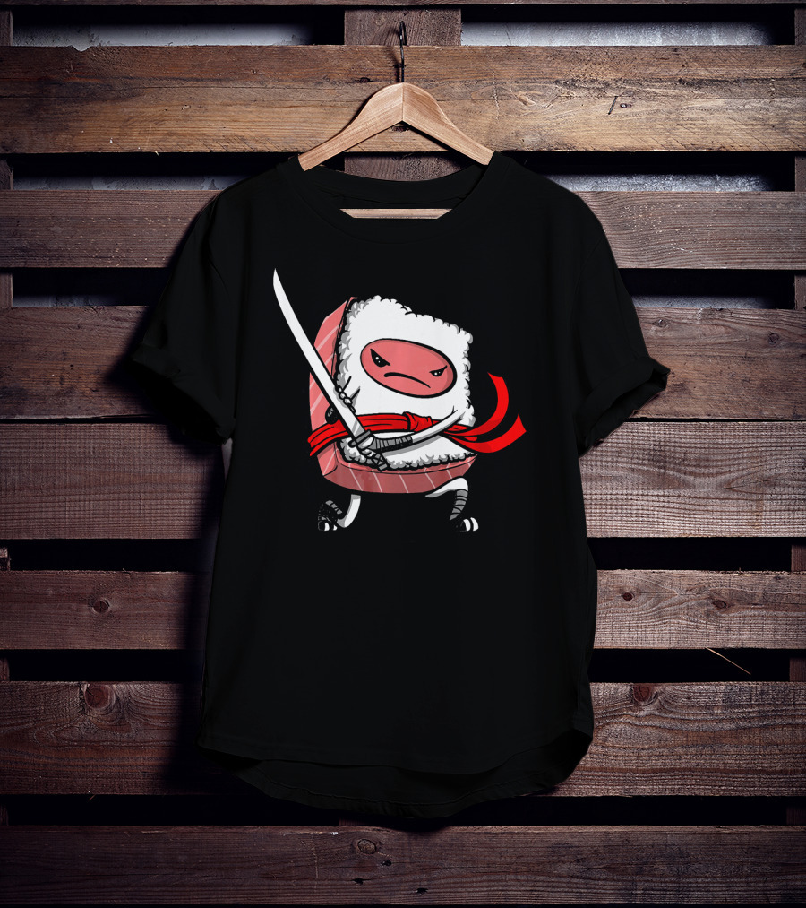 Sushi Samurai Ninja Funny Martial Arts Warrior With Sword T-Shirt