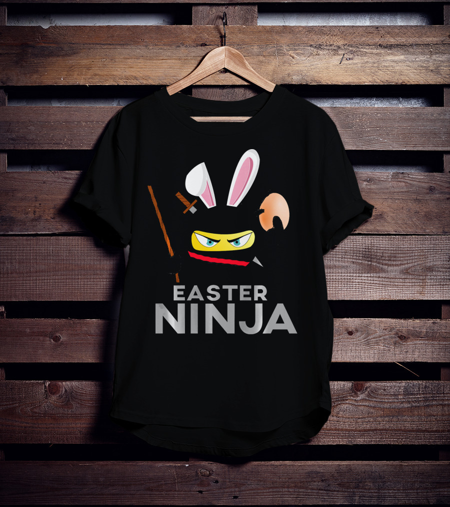 Easter Ninja Rabbit Mask Samurai Sword T-Shirt