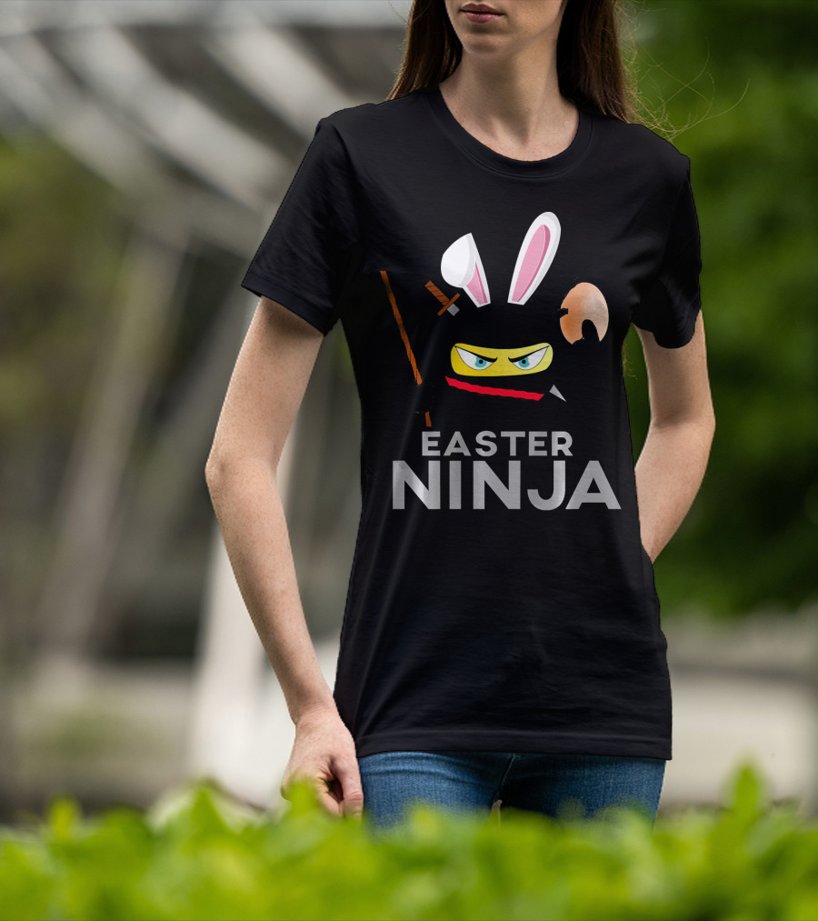 Easter Ninja Rabbit Mask Samurai Sword T-Shirt