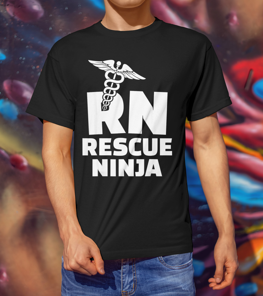 RN Rescue Ninja Nurses Caduceus T-Shirt
