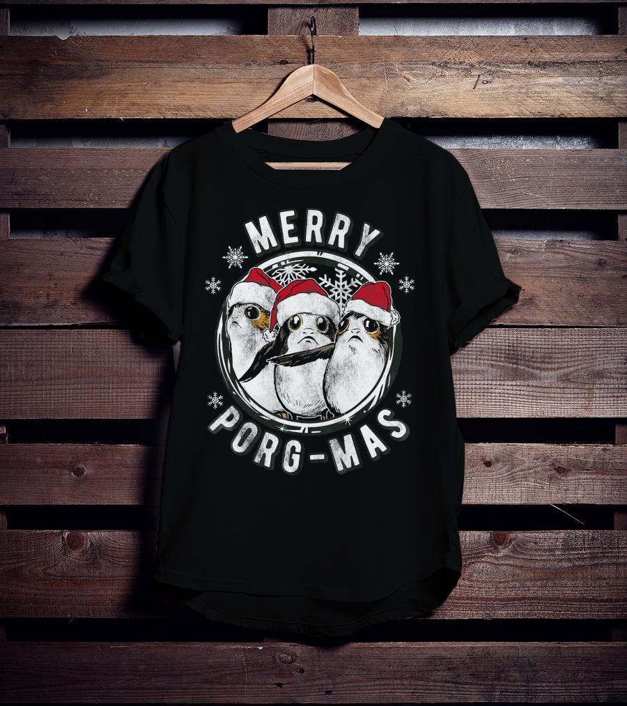 Star Wars Merry Porg Mas Christmas Holiday T-Shirt