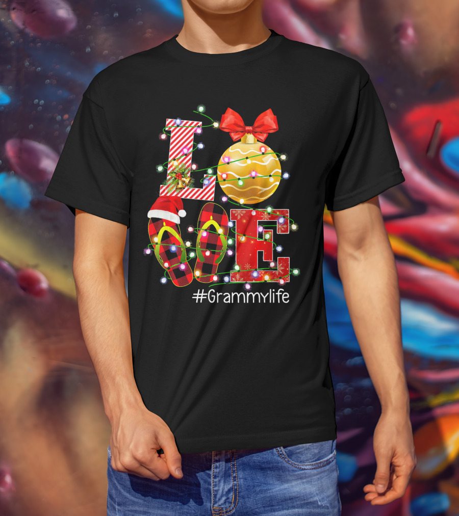 LOVE Christmas Ornaments Lights #Grammylife T-Shirt