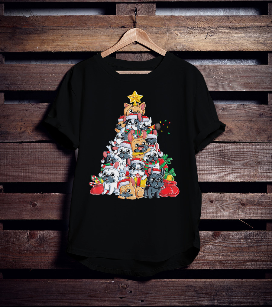 French Bulldog Xmas Tree Holiday T-Shirt