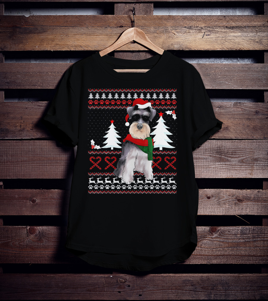 Miniature Schnauzer Christmas Holiday T-Shirt