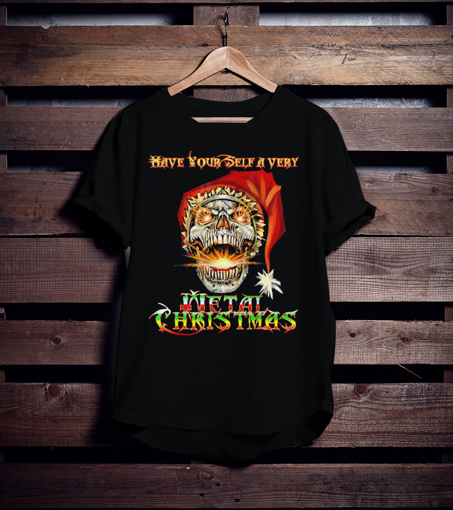 Have Yourself A Very Metal Christmas Skull Santa T-Shirt