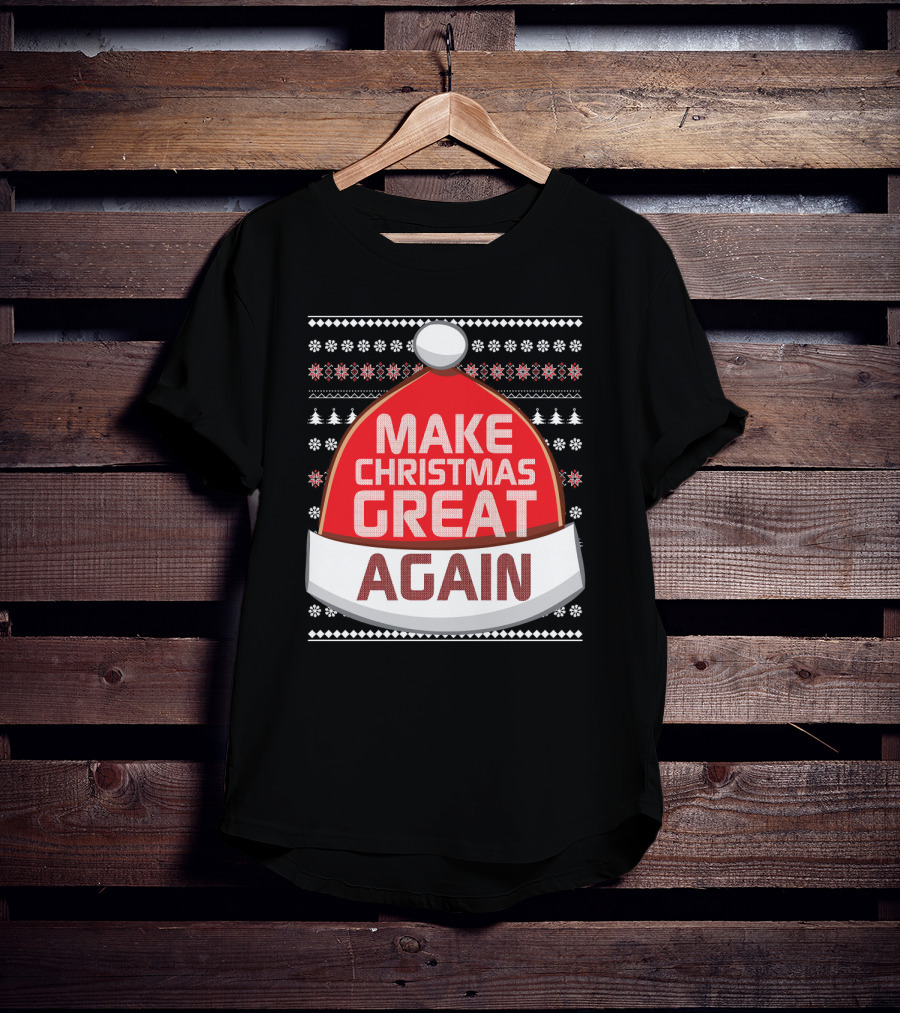 Make Christmas Great Again Santa Hat Snowflake T-Shirt
