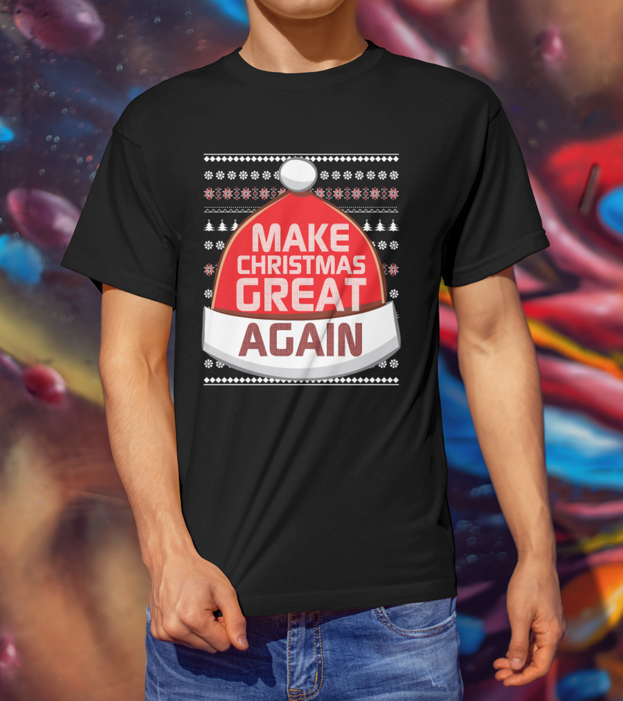 Make Christmas Great Again Santa Hat Snowflake T-Shirt
