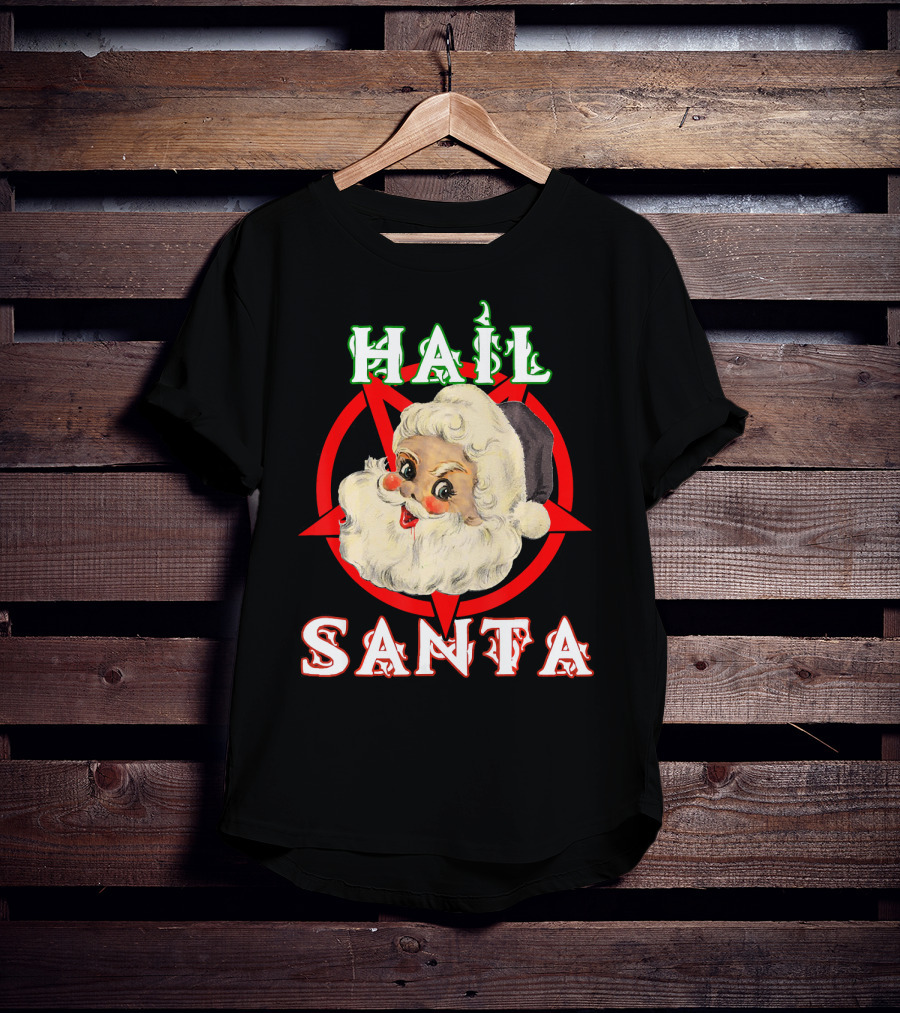 Hail Santa Santa Claus Demonic Satanic Pentagram T-Shirt