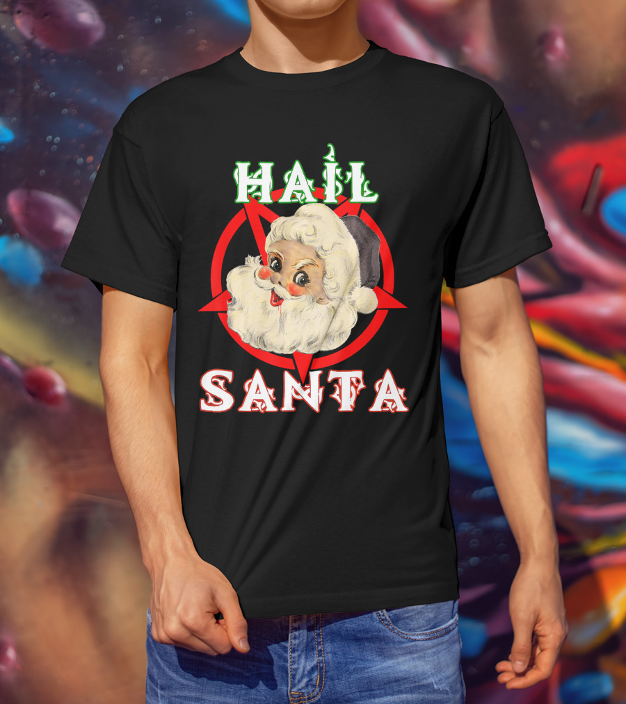 Hail Santa Santa Claus Demonic Satanic Pentagram T-Shirt