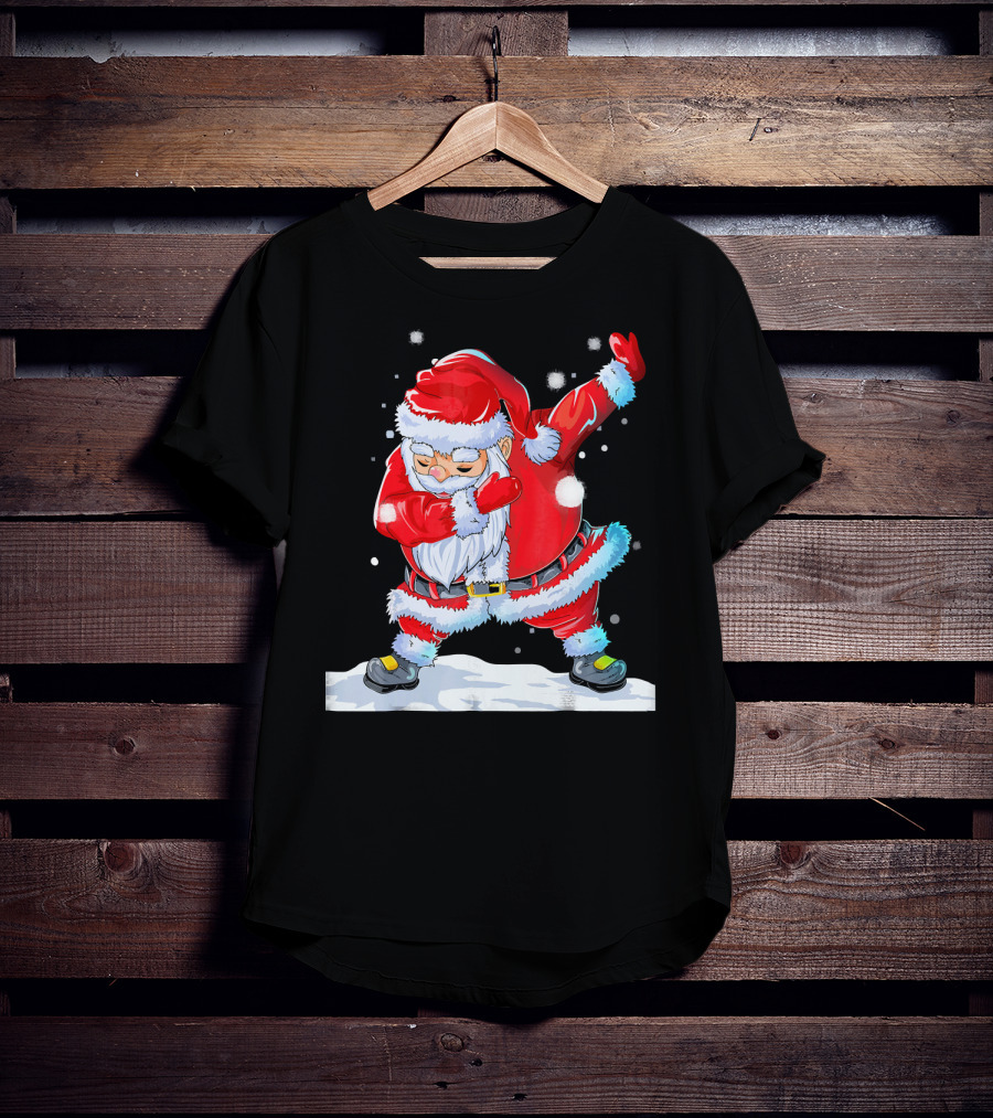 Dabbing Santa Claus Christmas Funny Festive Pose T-Shirt