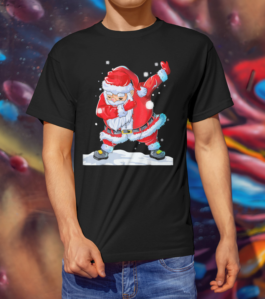 Dabbing Santa Claus Christmas Funny Festive Pose T-Shirt