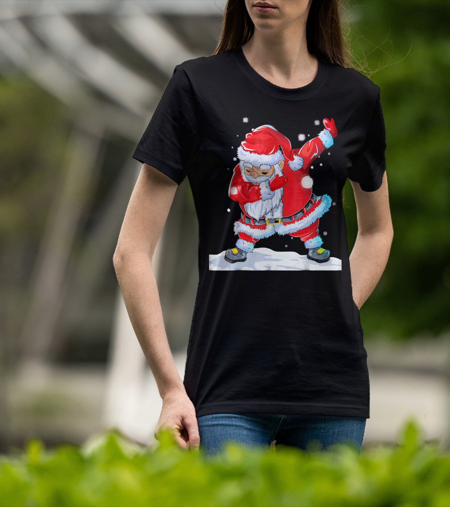 Dabbing Santa Claus Christmas Funny Festive Pose T-Shirt