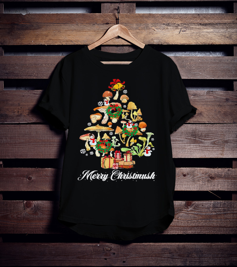Merry Christmush Mushroom Christmas Tree T-Shirt