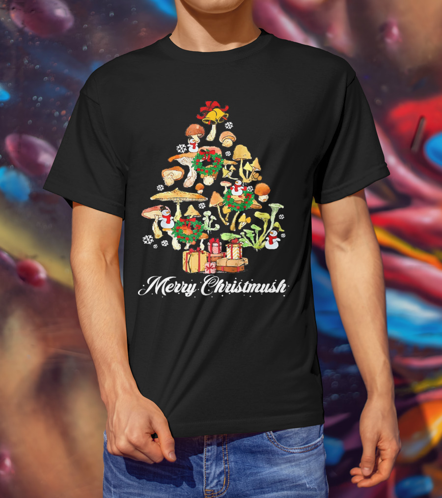 Merry Christmush Mushroom Christmas Tree T-Shirt
