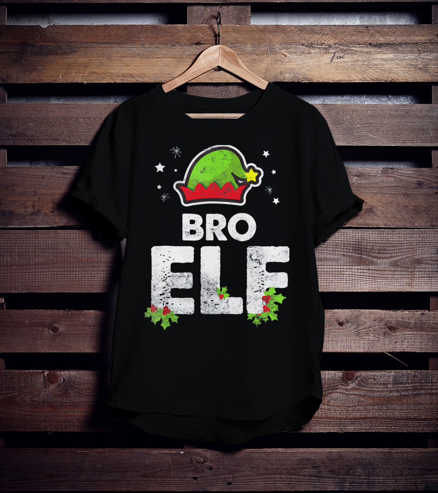 Bro Elf Christmas Family Brother Matching Holiday T-Shirt