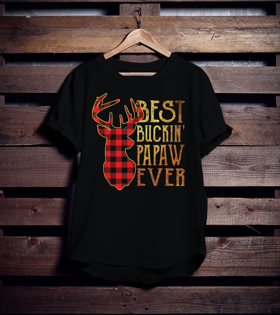 Best Buckin' Papaw Ever Reindeer Plaid T-Shirt