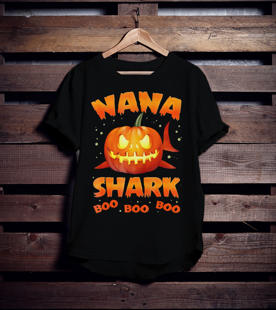 Nana Shark Pumpkin Boo Boo Boo T-Shirt