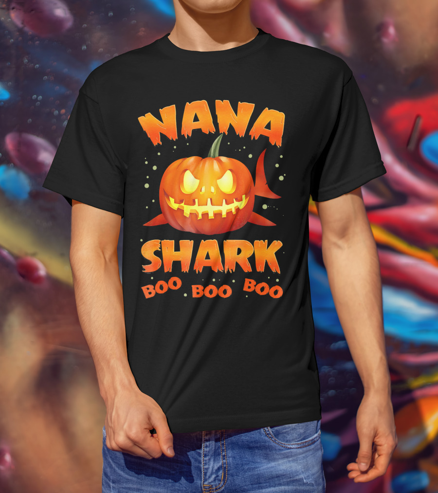 Nana Shark Pumpkin Boo Boo Boo T-Shirt