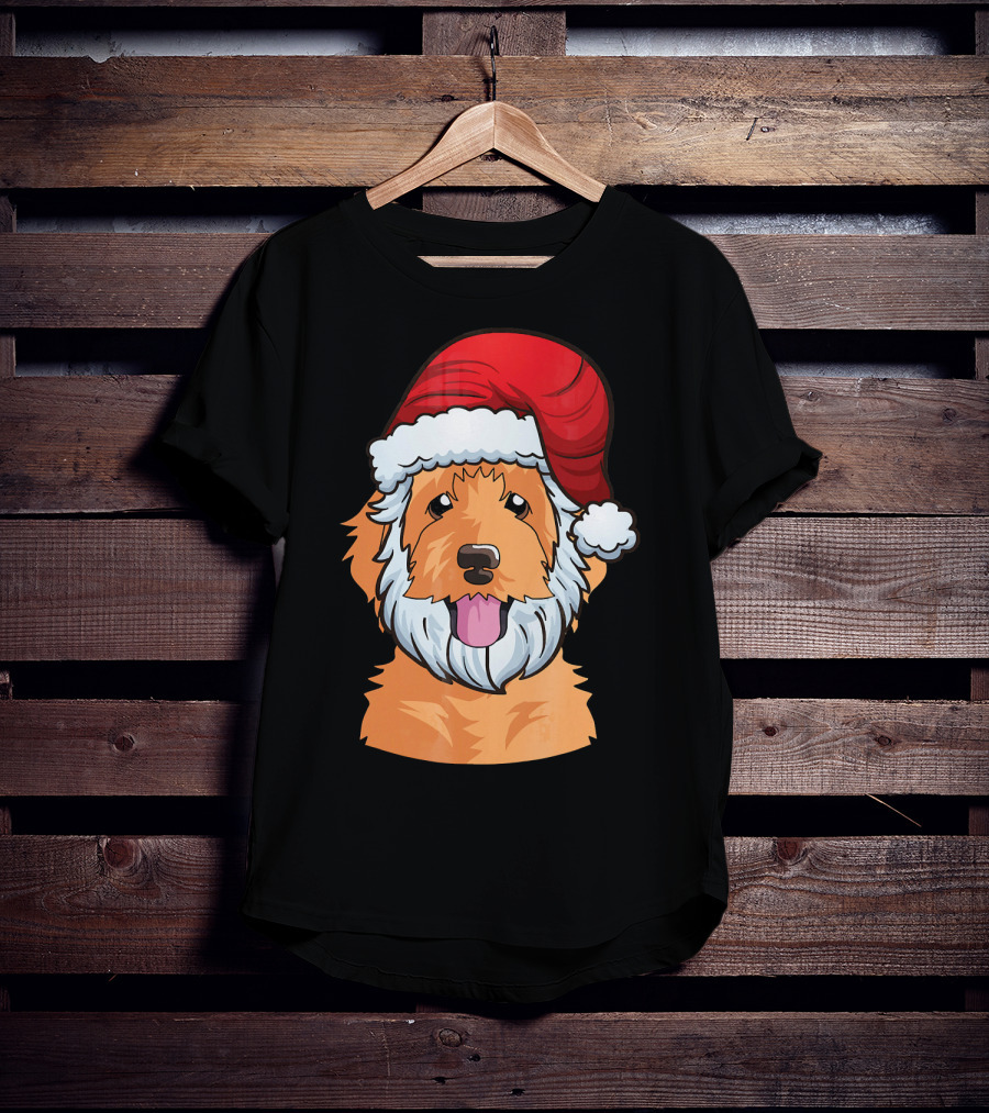 Golden Doodle Funny Santa Claus Dog Holiday Humor T-Shirt