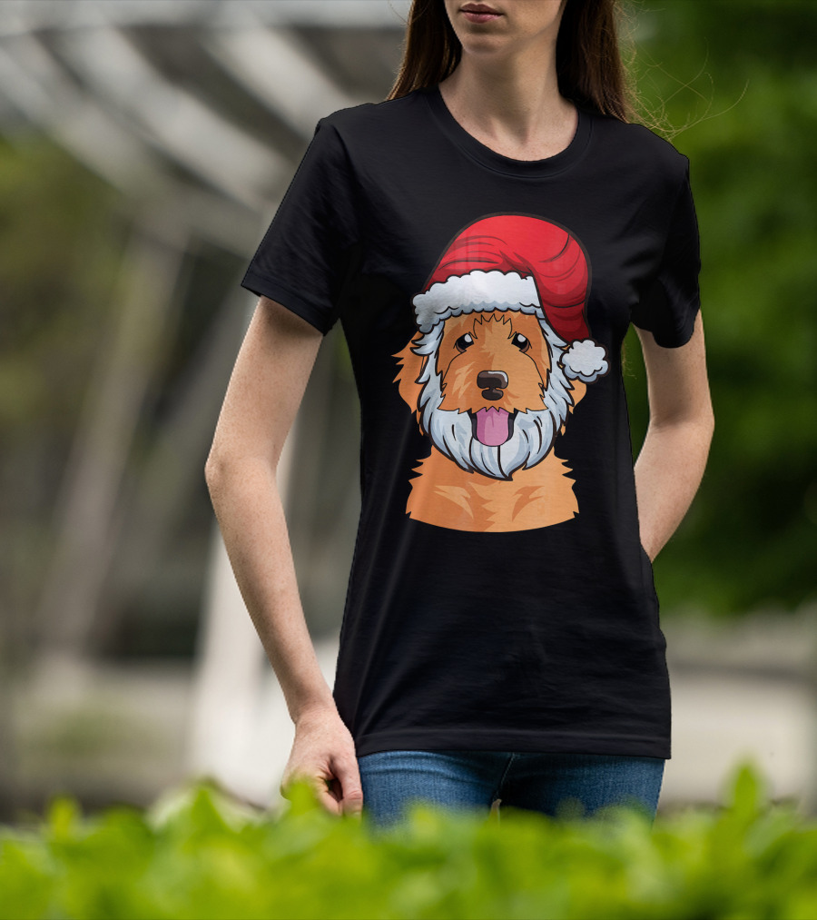 Golden Doodle Funny Santa Claus Dog Holiday Humor T-Shirt