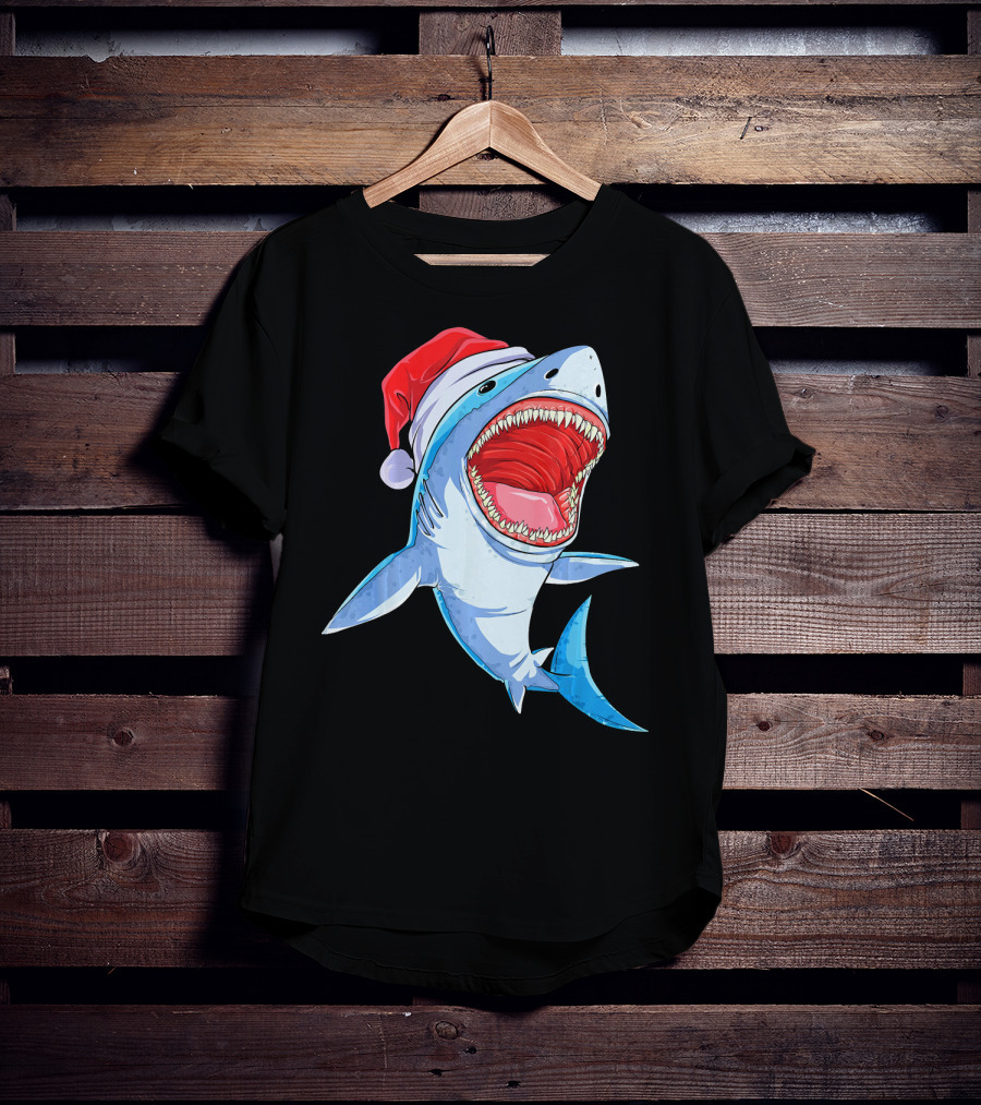 Christmas Kids Santa Shark T-Shirt