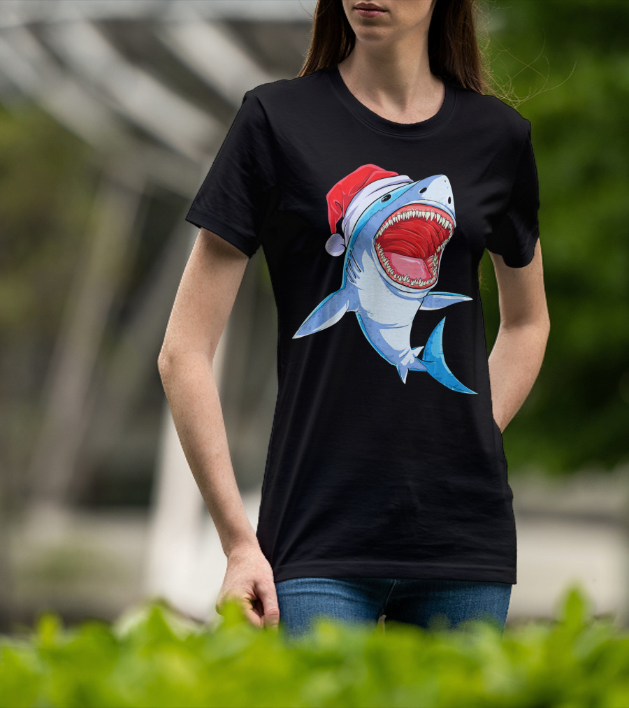 Christmas Kids Santa Shark T-Shirt