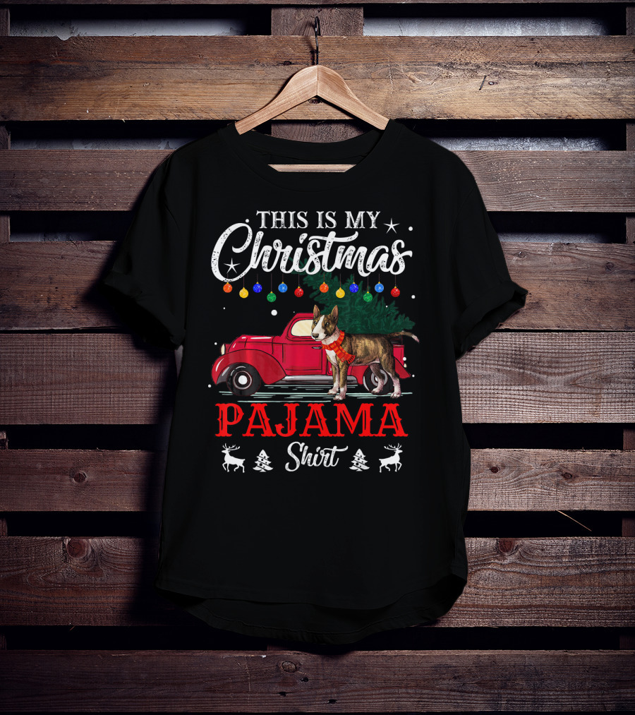 This Is My Christmas Pajama Shirt Vintage Truck Dog Holiday Lights T-Shirt