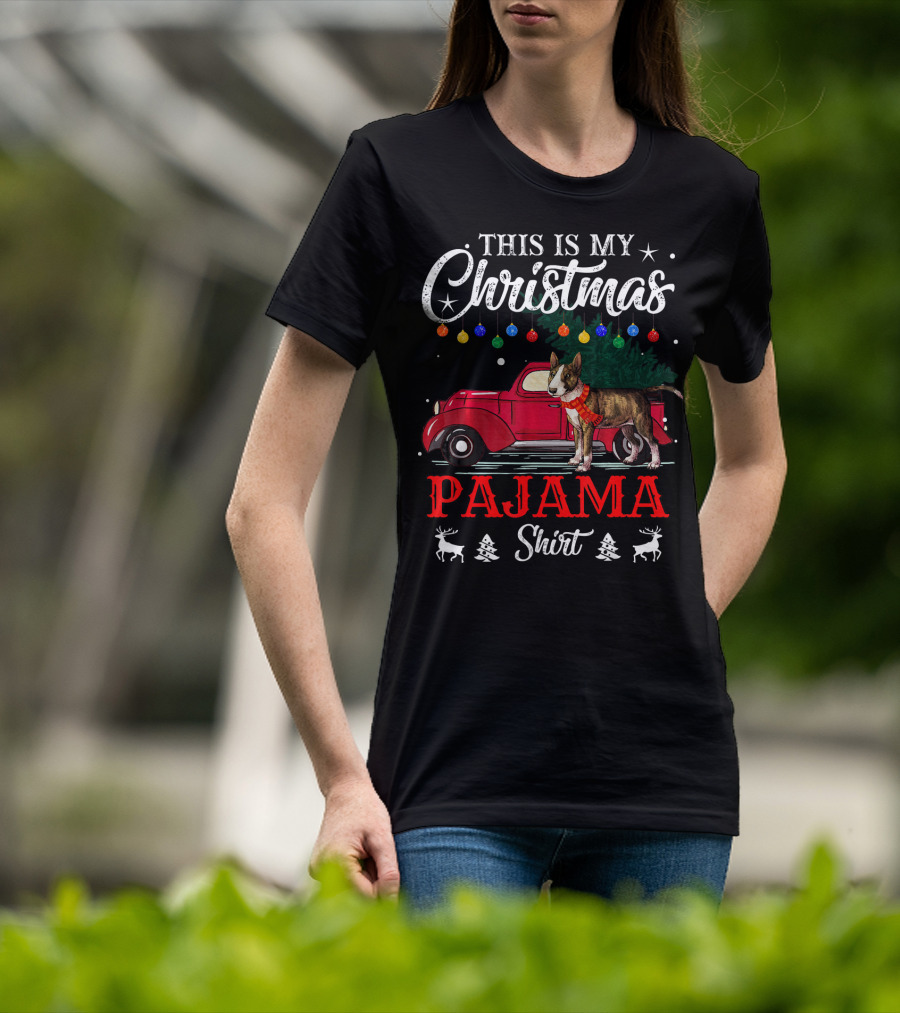 This Is My Christmas Pajama Shirt Vintage Truck Dog Holiday Lights T-Shirt