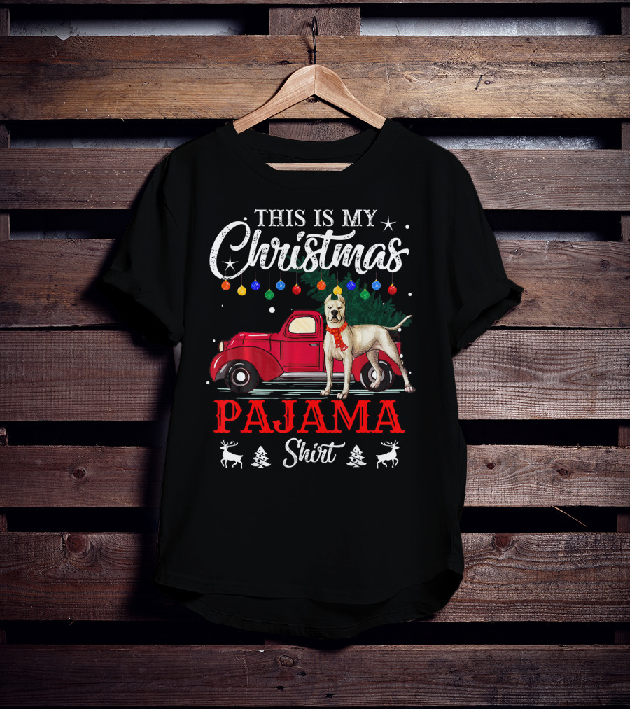 This Is My Christmas Pajama Shirt Dogo Car Holiday Lights T-Shirt