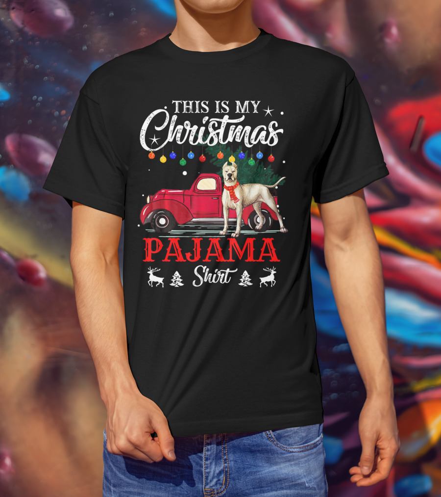 This Is My Christmas Pajama Shirt Dogo Car Holiday Lights T-Shirt