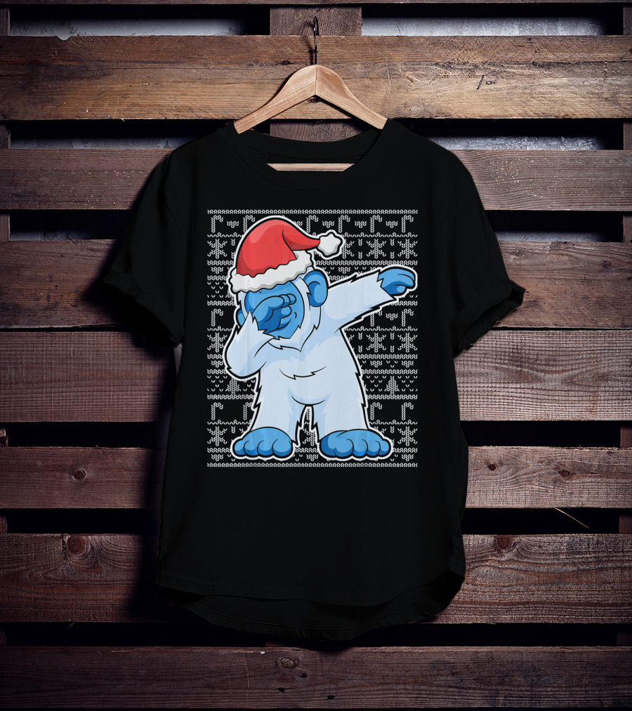 Dabbing Christmas Bigfoot Santa Abominable Snowman T-Shirt