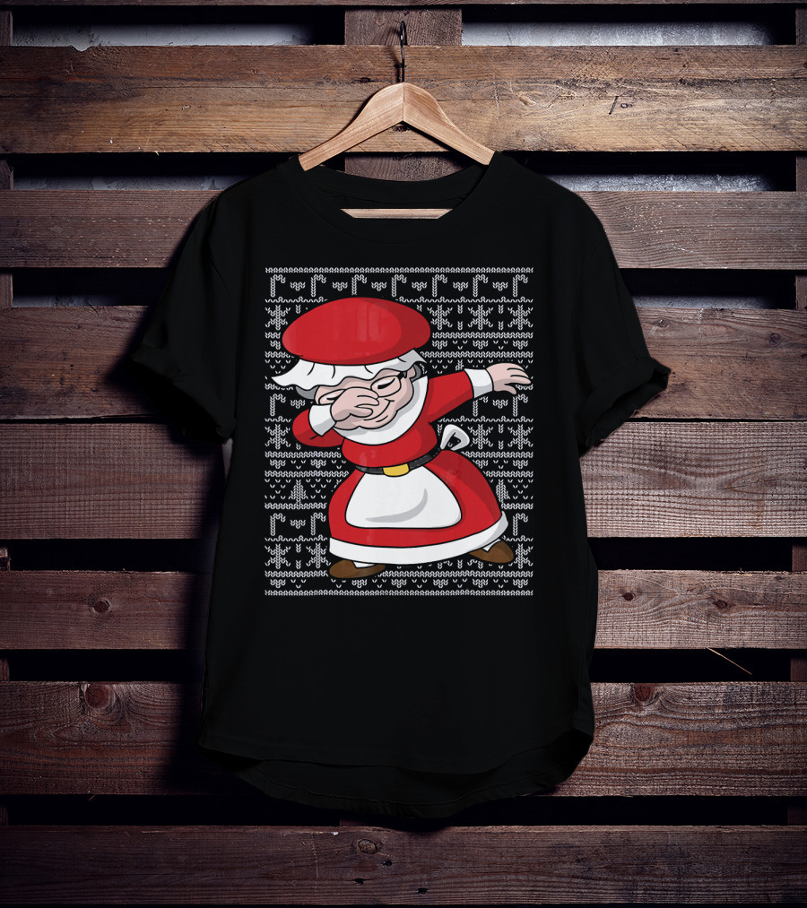 Dabbing Mrs Claus Ugly Christmas T-Shirt