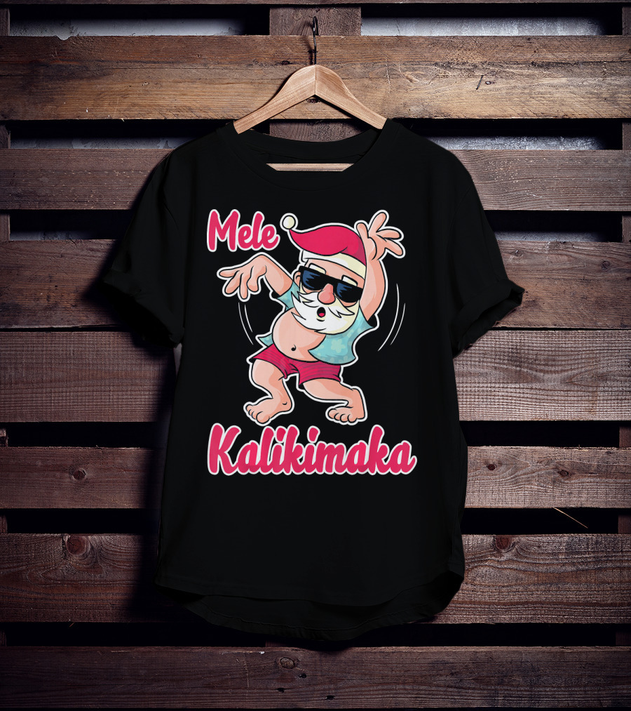 Mele Kalikimaka Dancing Santa Hula Holiday Vibes T-Shirt