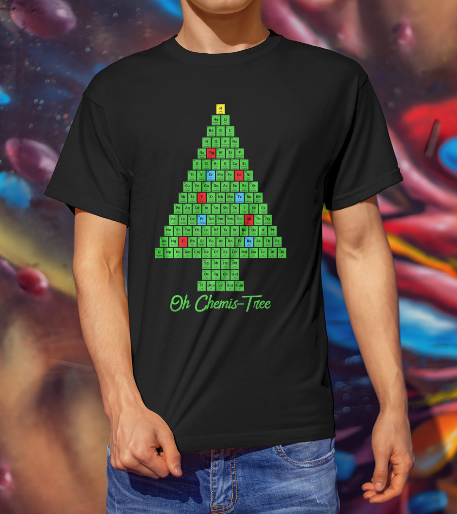 Oh Chemis Tree Periodic Table Christmas Parody Chemistry T-Shirt