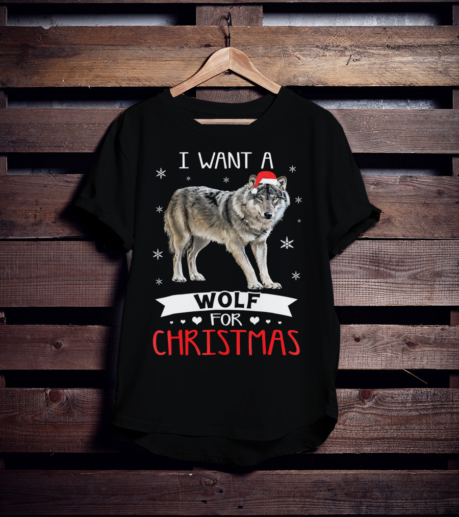I Want A Wolf For Christmas T-Shirt
