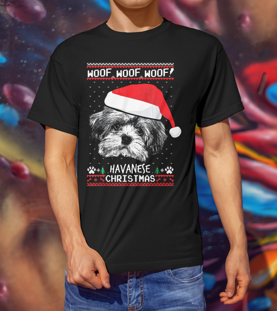 Woof Woof Woof Havanese Christmas T-Shirt