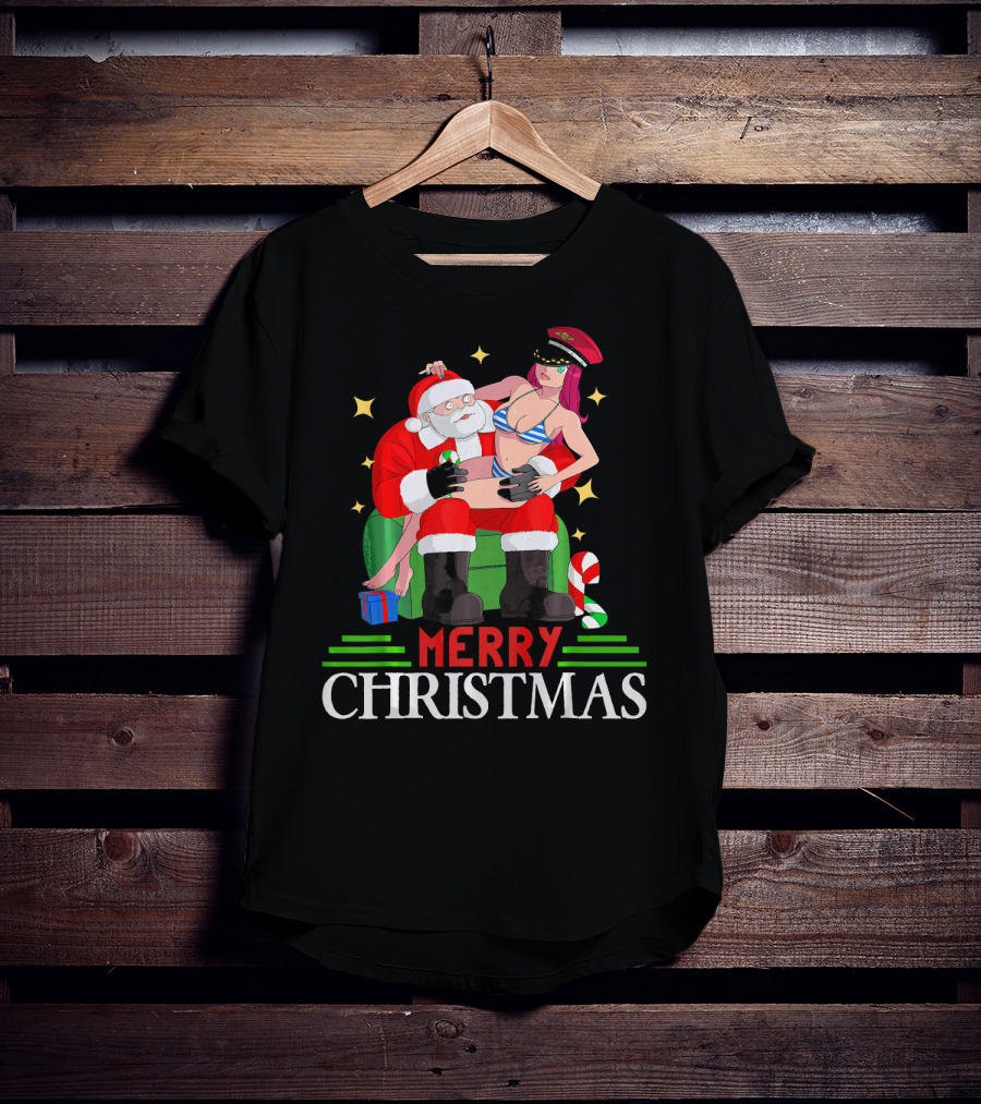 Merry Christmas Santa Claus Sit On Santa's Lap T-Shirt