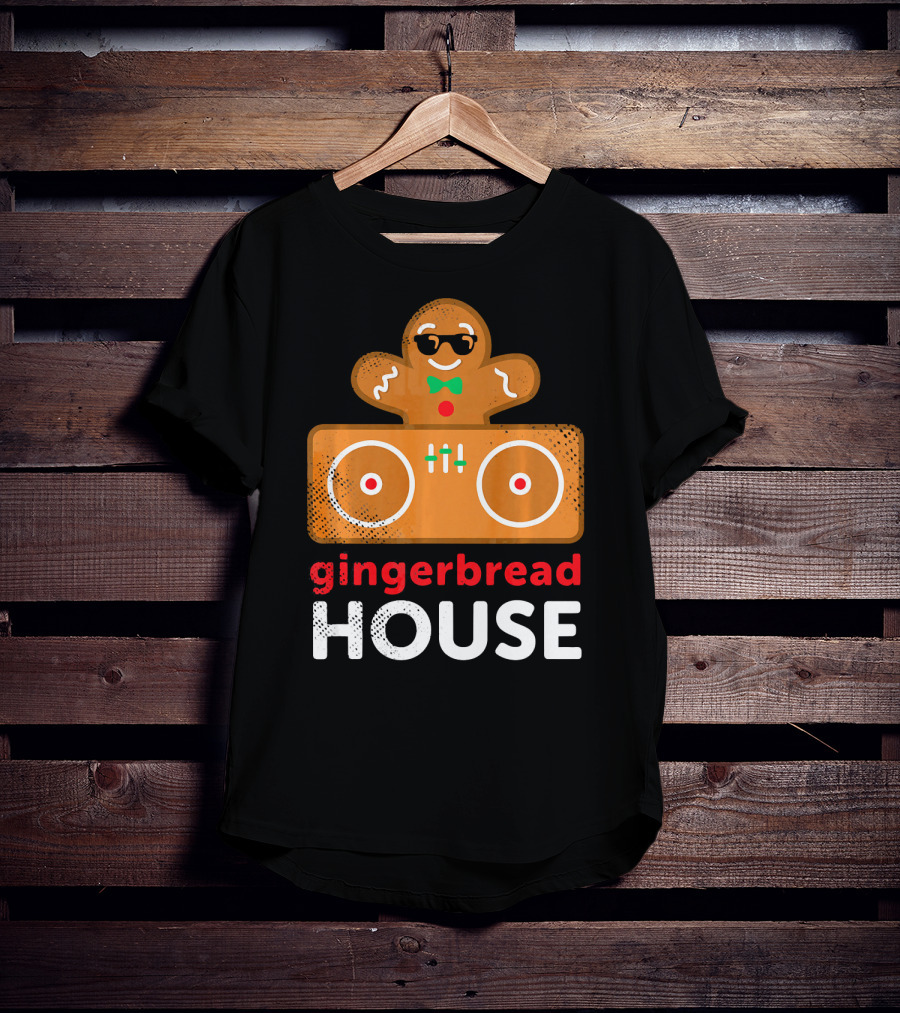 Gingerbread House Christmas DJ Gingerbread T-Shirt