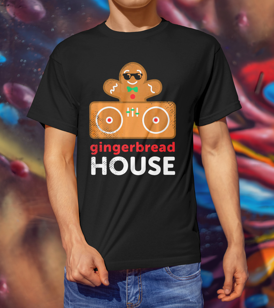 Gingerbread House Christmas DJ Gingerbread T-Shirt