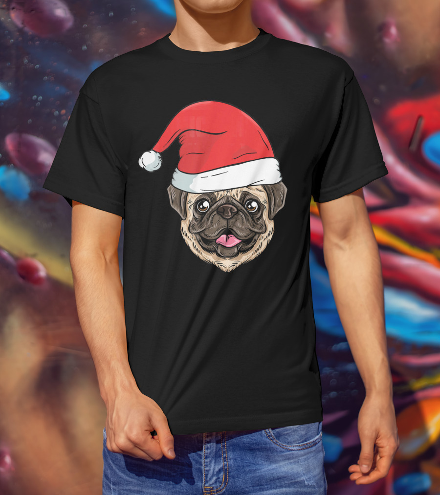 Kids Pug Santa Claus T-Shirt