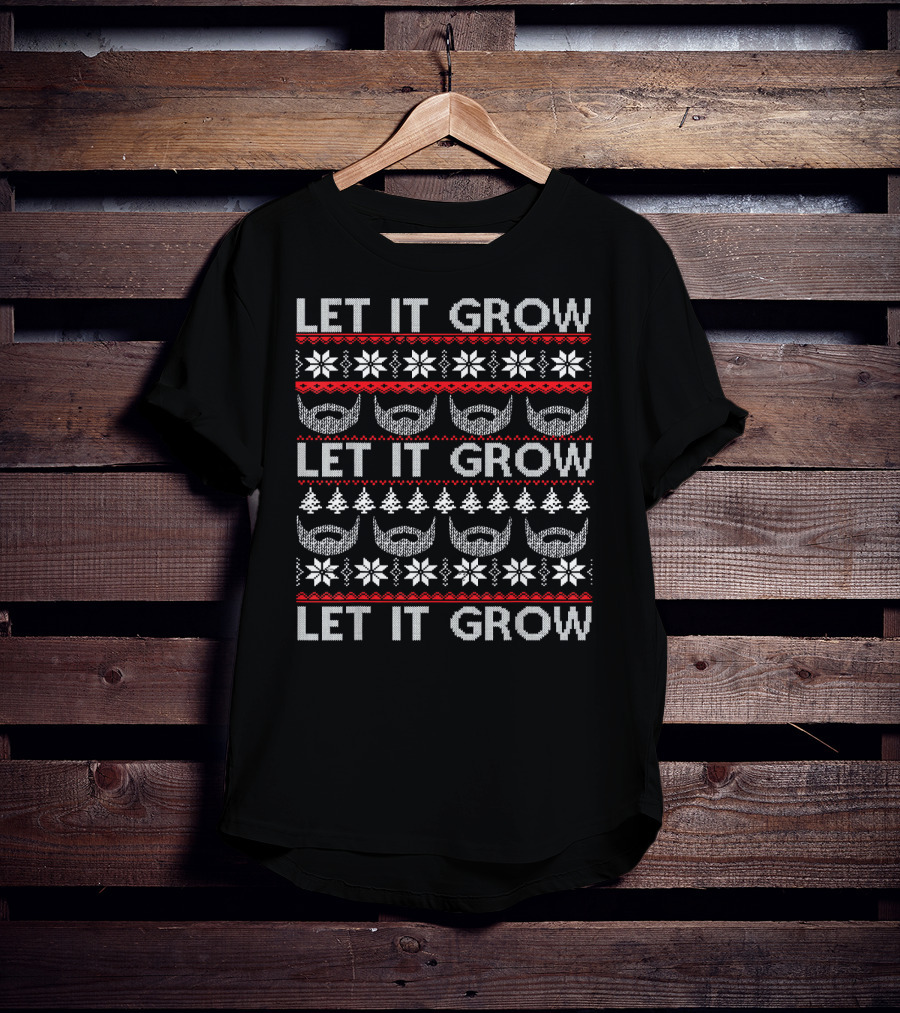 Let It Grow Beard Christmas T-Shirt