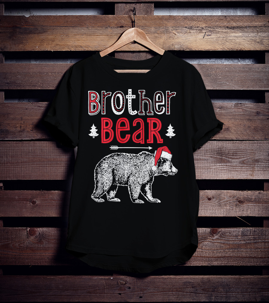 Brother Bear Christmas Santa Hat Arrow Trees T-Shirt