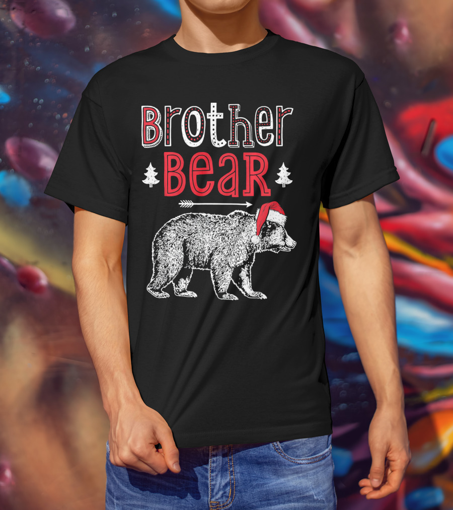 Brother Bear Christmas Santa Hat Arrow Trees T-Shirt