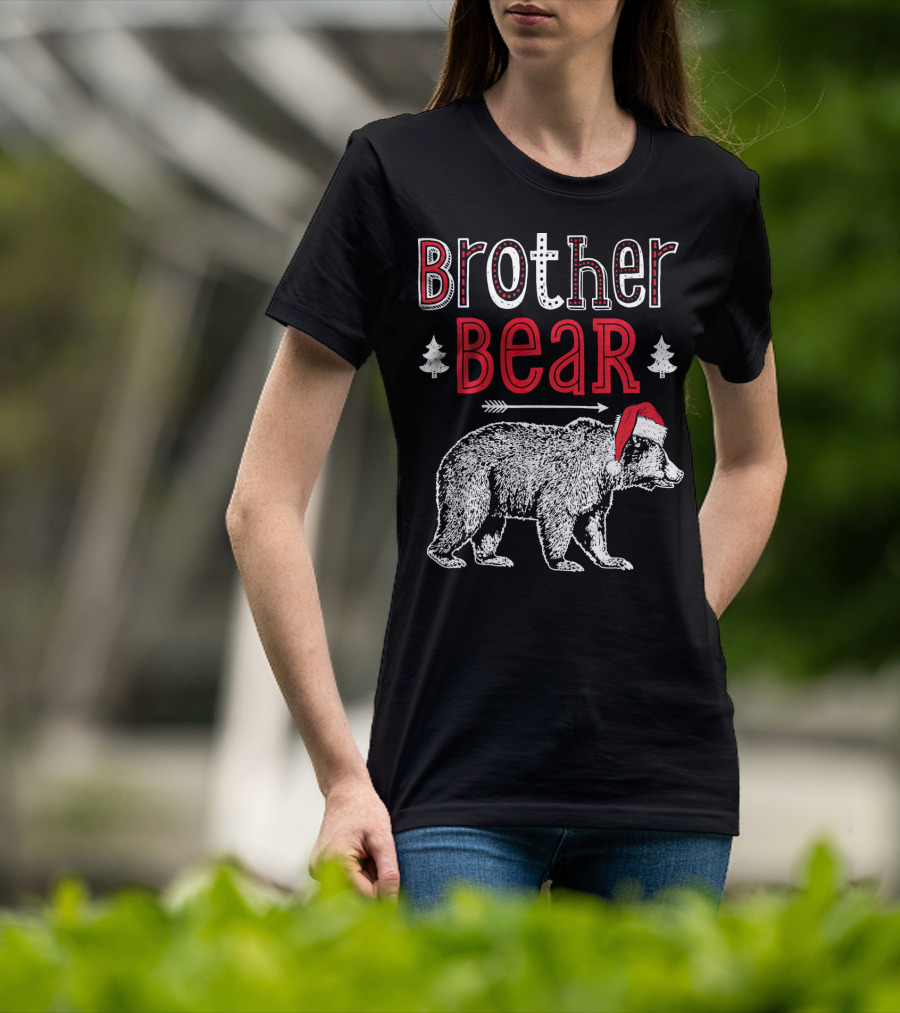 Brother Bear Christmas Santa Hat Arrow Trees T-Shirt
